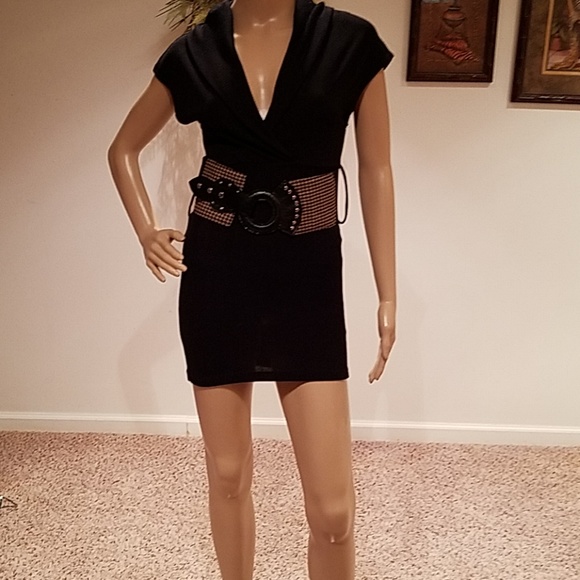 belted sweater dress